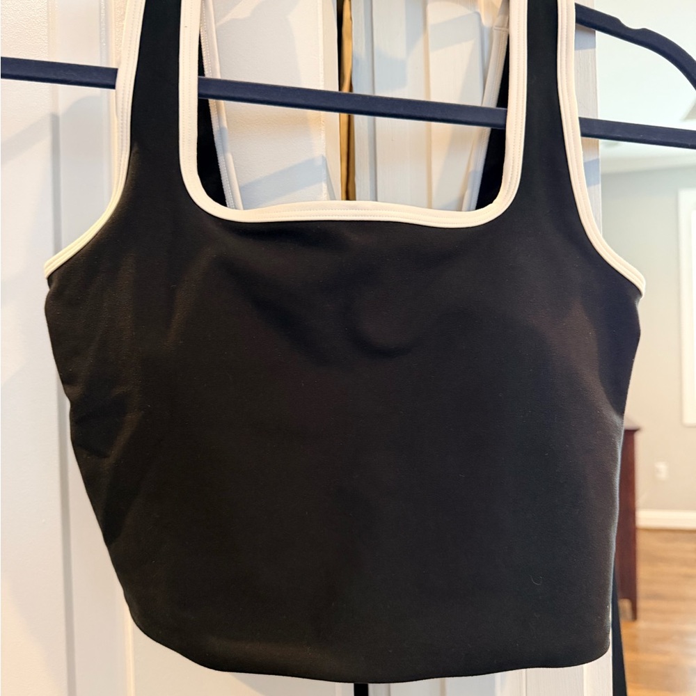 Abercrombie sculptlux Black and White Tank Top